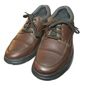 Clark’s Men’s Bradley Vibe Tan Tumbled Leather Shoes Brown Size 10